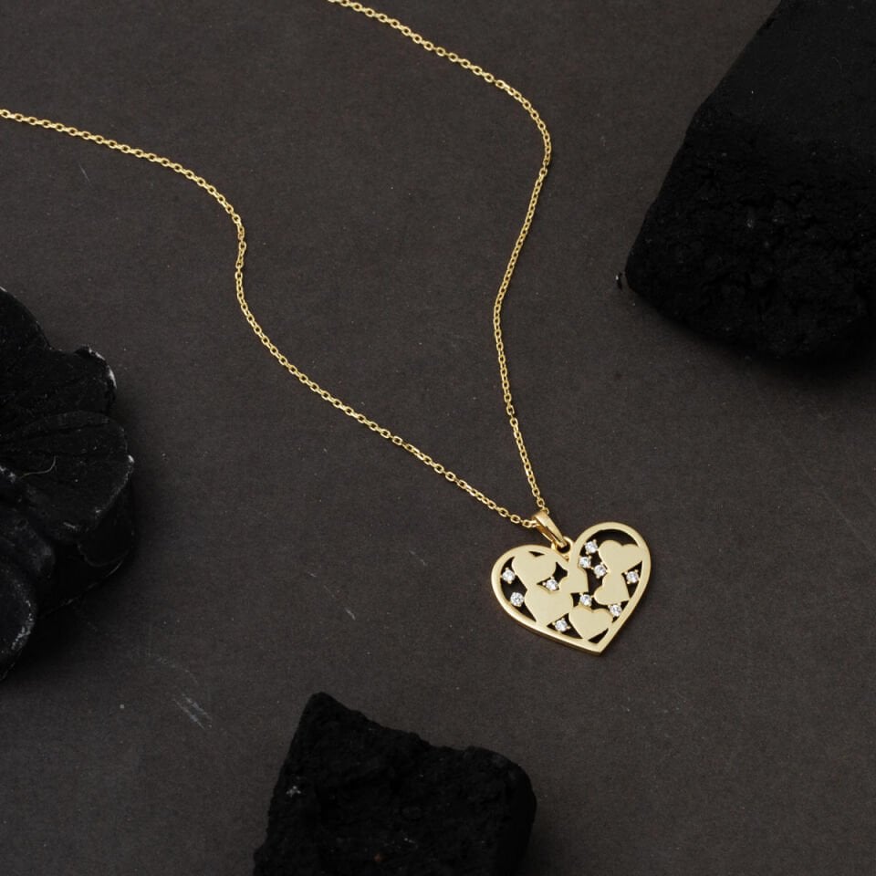 Minimal Kalpler Kadın Altın Kolye