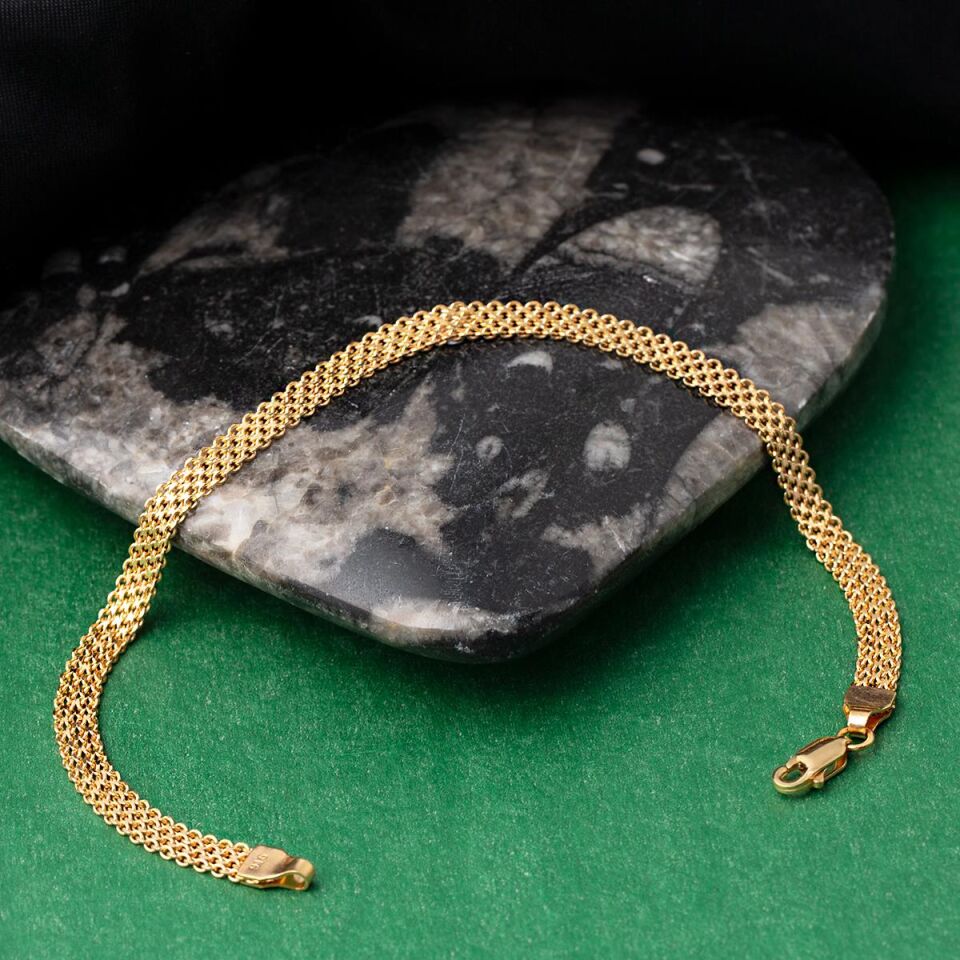 Örgü Zincir 22 Ayar Altın Bileklik