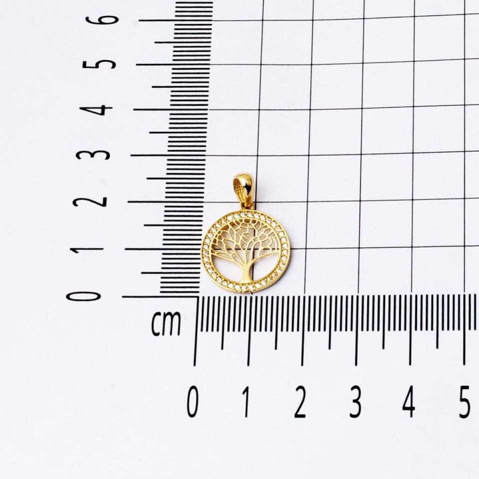 Yaşam Ağacı 14 Ayar Altın Kolye Ucu