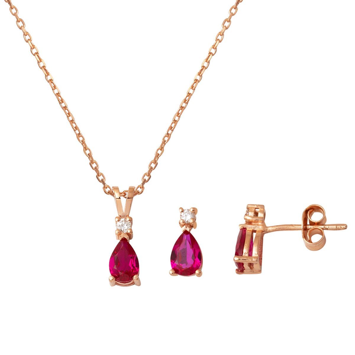 Yakut ve Pırlanta Mini Takı Seti