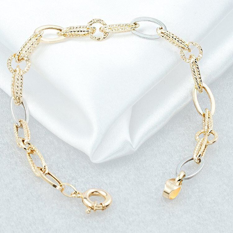 Halkalı 8 Ayar Taşsız Altın Bileklik