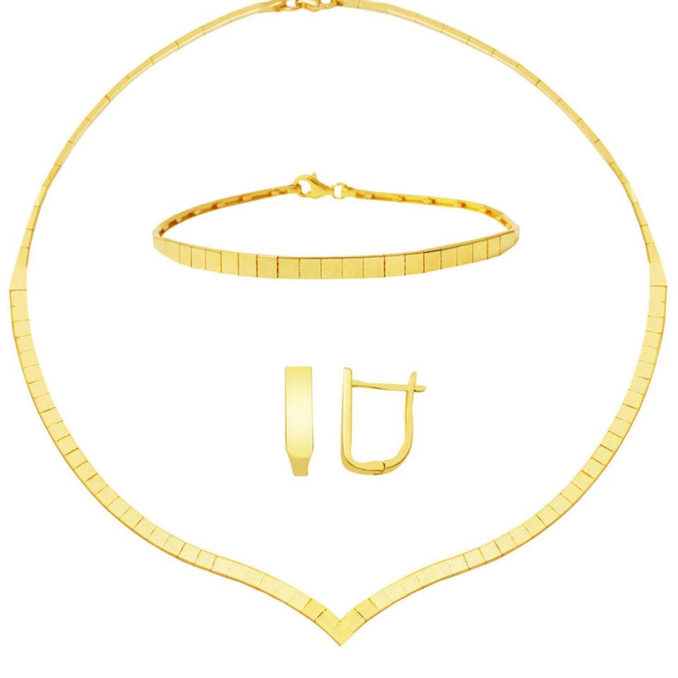 Çavuş Taşsız Suyolu Altın Takı Seti