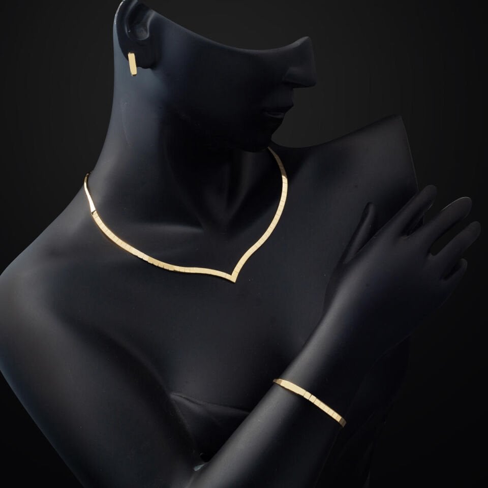 Çavuş Taşsız Suyolu Altın Takı Seti