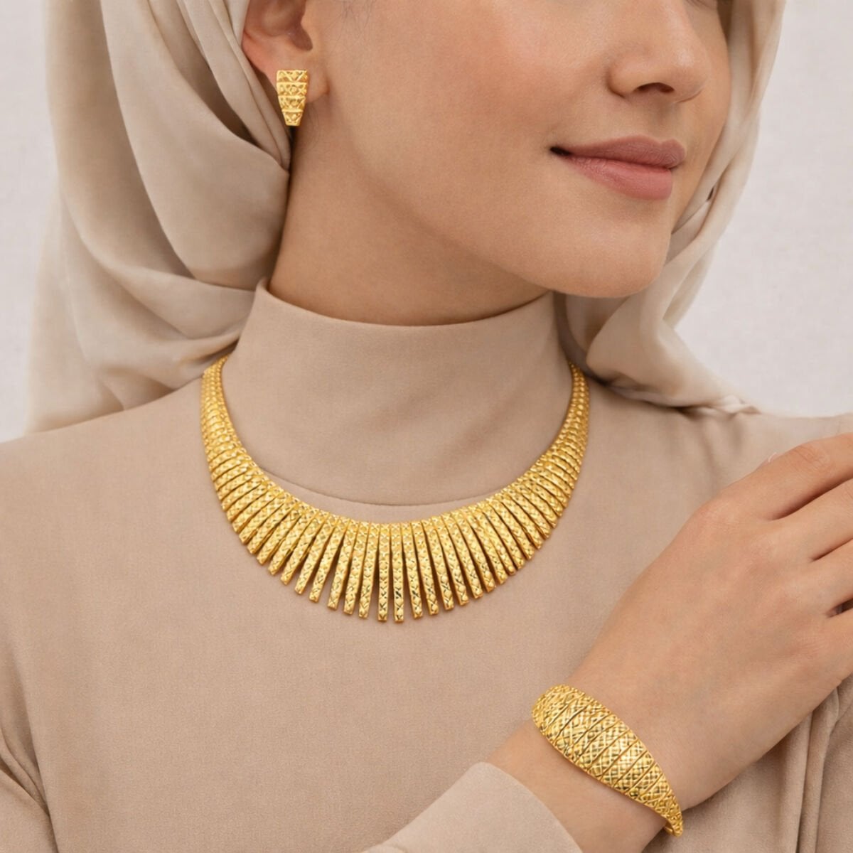 Aurapatra Işıltılı 14 Ayar Altın Takı Seti