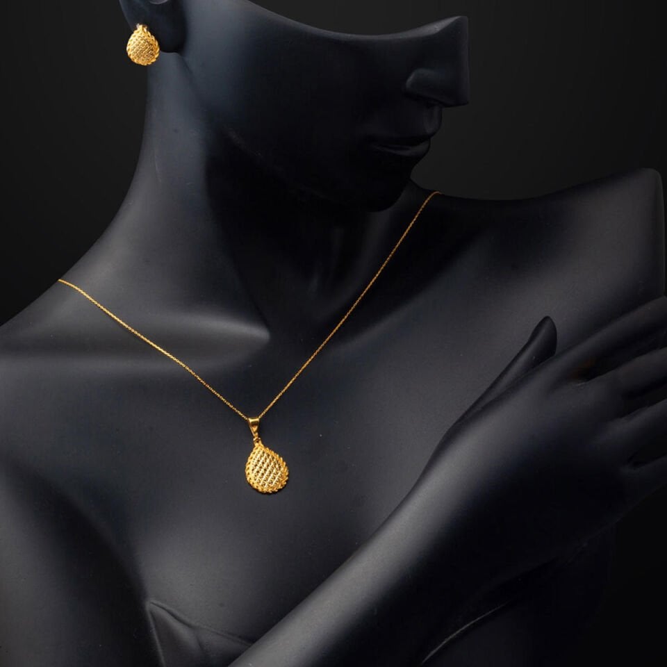 Damla Yaşam Çiçeği 22 Ayar Altın İkili Set