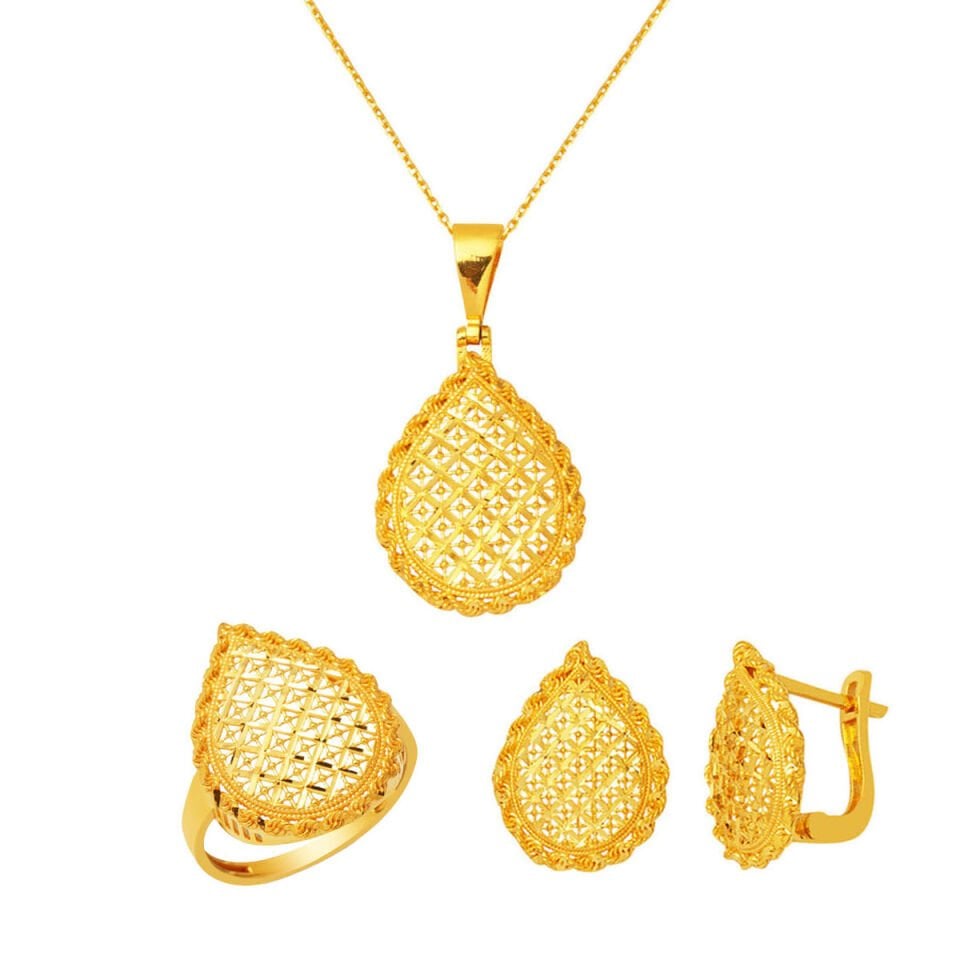 Damla Yaşam Çiçeği 22 Ayar Altın Mini Set
