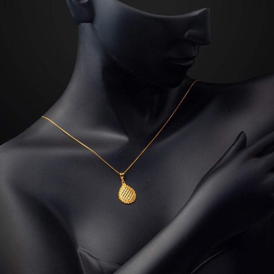 Damla Yaşam Çiçeği 22 Ayar Altın Kolye