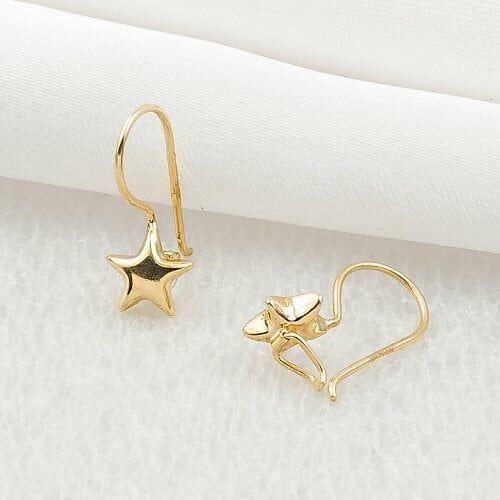 Arpaş Yıldızlı 14 Ayar Altın Sarkaç Küpe