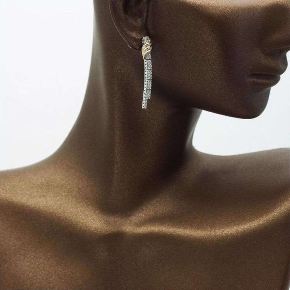 Çift Sıra Suyolu Beyaz Altın Takı Seti