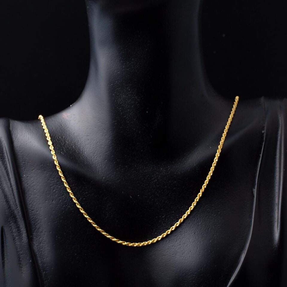 Burgu 14 Ayar Altın Zincir 50 cm.