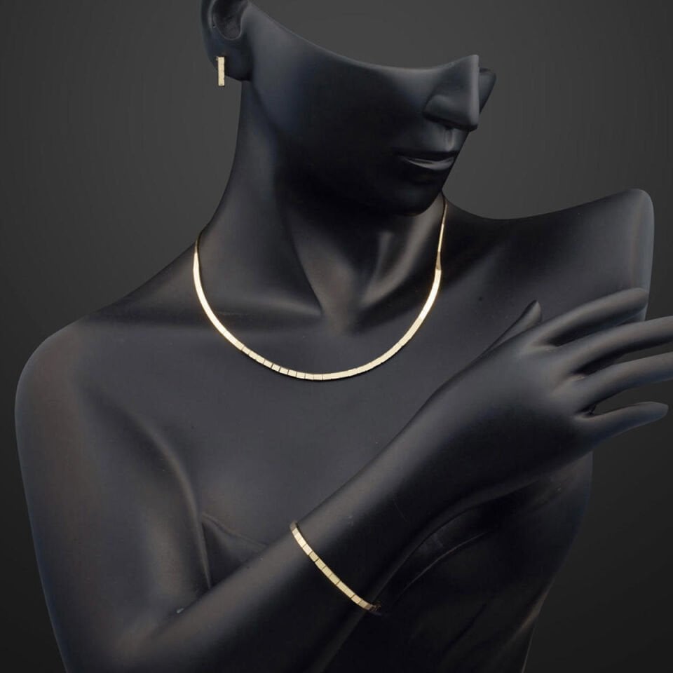 Dolunay Taşsız Suyolu Altın Düğün Seti