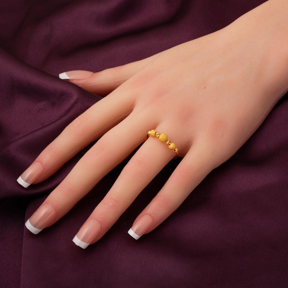 Tekli Dorika Kaburga 22 Ayar Altın Yüzük