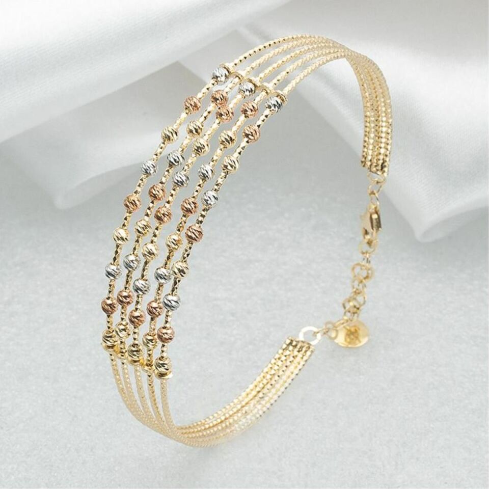 Dorissa 14 Ayar Altın Taşsız Kelepçe Bilezik