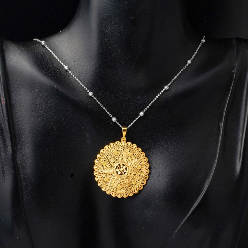 Güneş Işıltısı 14 Ayar Altın Kolye Ucu