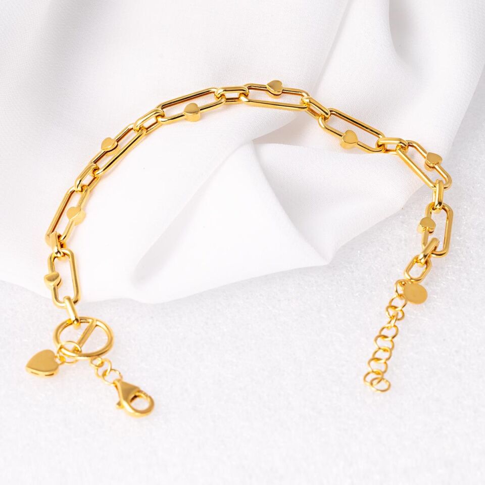 Kalpli Halkalar 22 Ayar Altın Bileklik