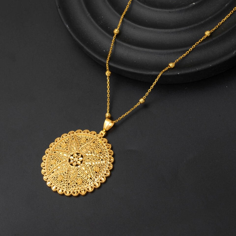 Güneş Işıltısı 14 Ayar Altın Kolye