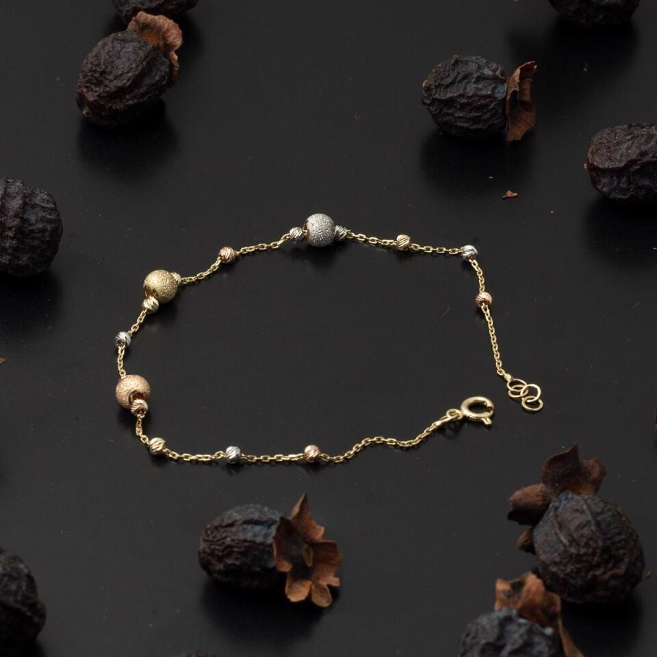 Nohut Toplu 14 Ayar Altın Zincir Bileklik