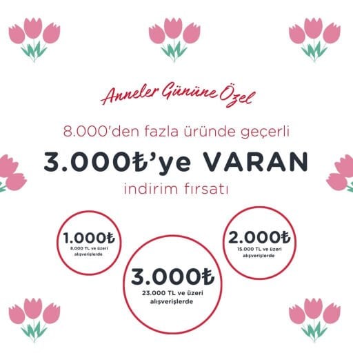 Annelerimize Özel Sepette Ek 500 TL İndirim