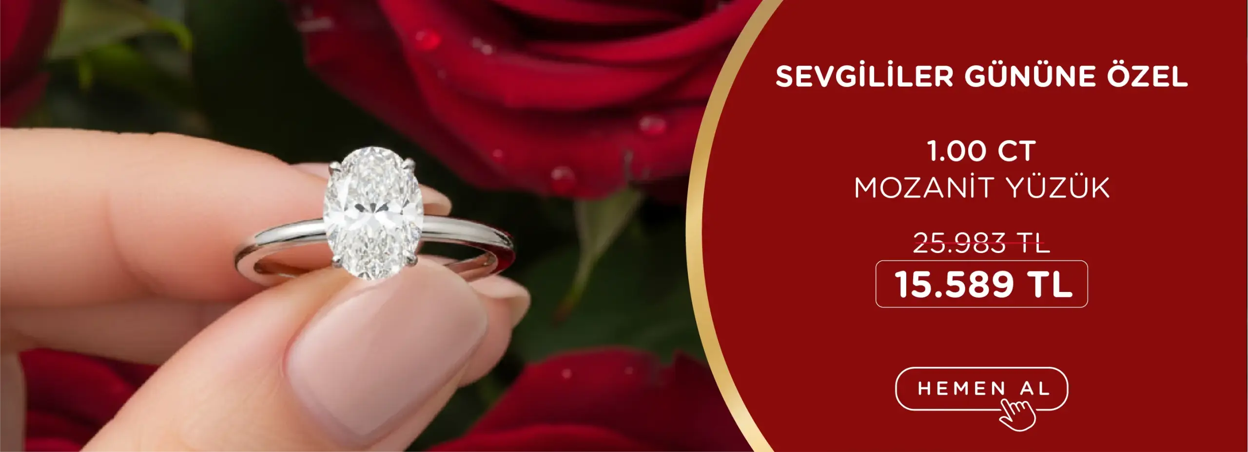 indirimli oval mozanit yüzükler