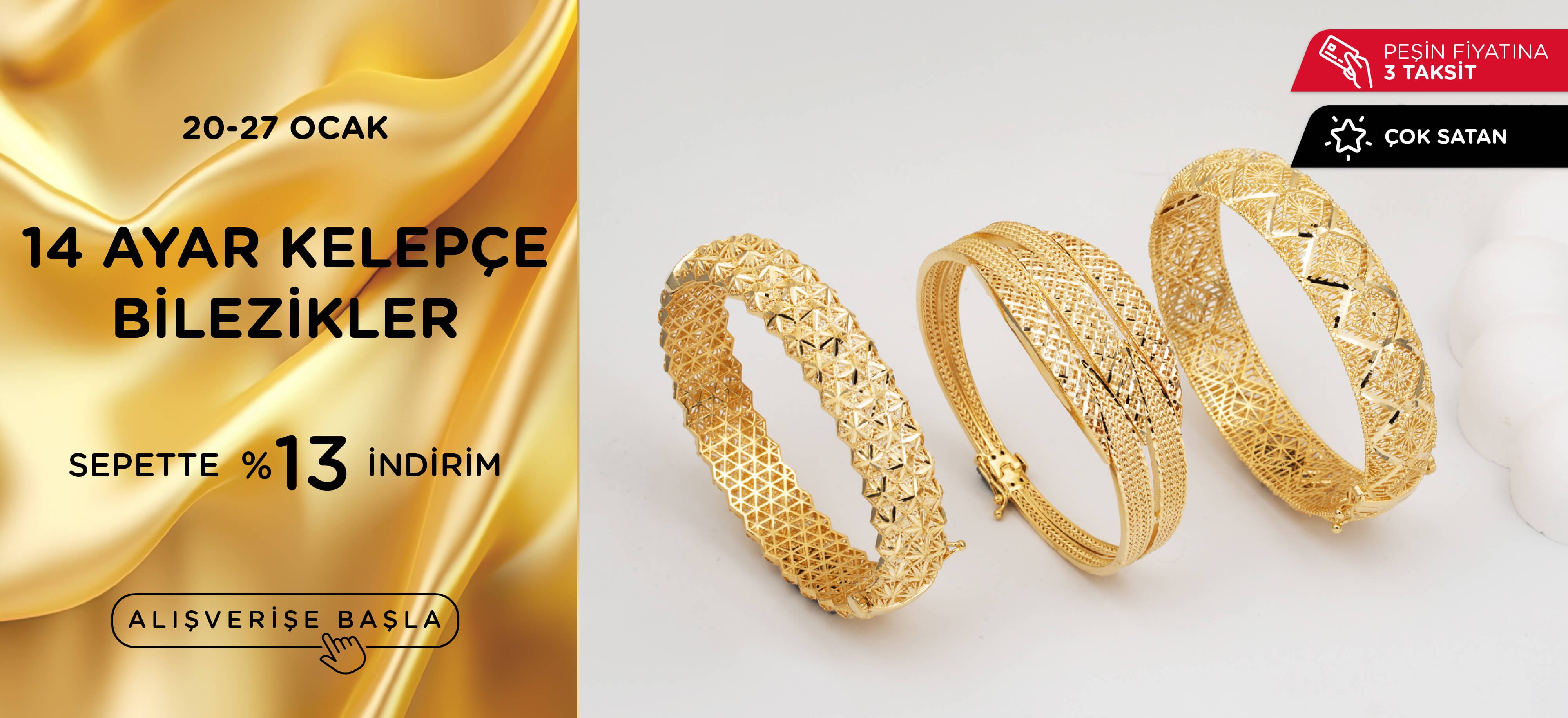 indirimli 14 ayar kelepçe bilezik modelleri ve fiyatları